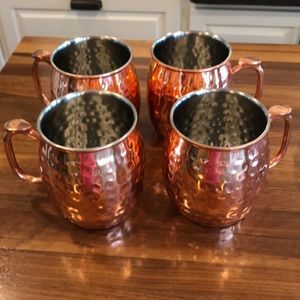 4 copper mugs
